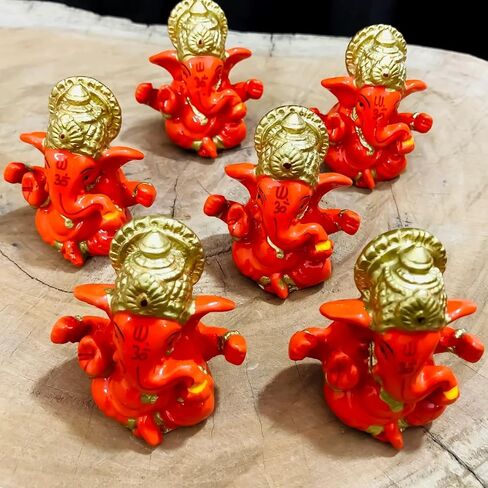 Ganesh Statue Sculpture for Car Dashboard, Home, Temple Décor | Indian God | 2 X 2.3 Inch | Resin | Ganesha Idol Figurine - Ganesha Festival Decoration (Nyon Ganesha) in Saudi Arabia