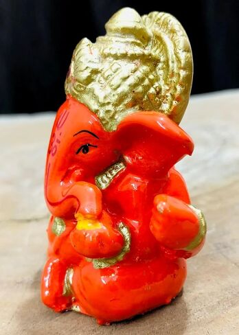 Ganesh Statue Sculpture for Car Dashboard, Home, Temple Décor | Indian God | 2 X 2.3 Inch | Resin | Ganesha Idol Figurine - Ganesha Festival Decoration (Nyon Ganesha) in Saudi Arabia
