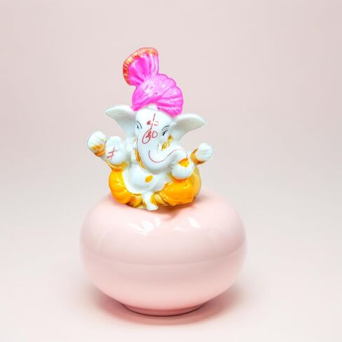 Ganesh Statue Sculpture for Car Dashboard, Home, Temple Décor | Indian God | 2 X 2.3 Inch | Resin | Ganesha Idol Figurine - Ganesha Festival Decoration (Nyon Ganesha) in Saudi Arabia