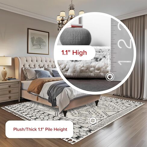 سجادة NuLOOM Vasiliki المغربية ذات الشرابة، 8x10، أبيض فاتح in Kuwait