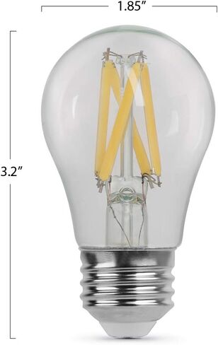 Feit Electric BPA1575/827/FIL/2 75 Watt Equivalent 800 Lumen Dimmable A15 LED Filament Light Bulb E26 Base, 3.2"H x 1.85"D, 2700K (Soft White), 2 Piece in Saudi Arabia