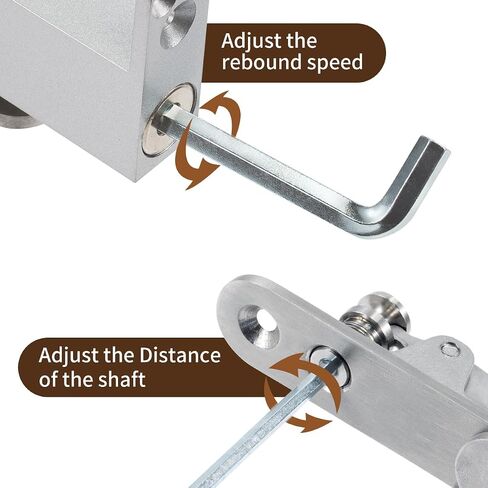 Ranbo Commercial/Home Self Closing Door Pivot Hinges Heavy Duty Hidden Hinges for Wood Doors 360 Degree Shaft Stainless Steel invisible Pivot Hinge System (2 Way Adjustable) in Saudi Arabia
