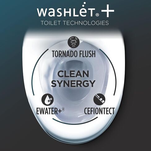 TOTO® WASHLET®+ Aquia IV® Cube مكون من قطعتين مزدوج التدفق 1.28 و0.9 GPF مرحاض مع مقعد بيديت S550e ذو تدفق تلقائي، قطن أبيض - MW4363056CEMFGNA#01 in Saudi Arabia