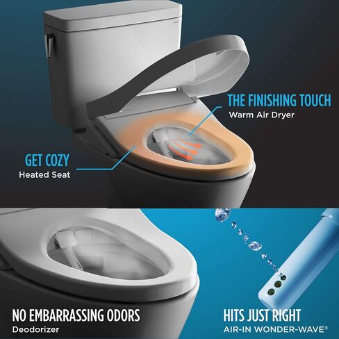 TOTO® WASHLET®+ Aquia IV® Cube مكون من قطعتين مزدوج التدفق 1.28 و0.9 GPF مرحاض مع مقعد بيديت S550e ذو تدفق تلقائي، قطن أبيض - MW4363056CEMFGNA#01 in Saudi Arabia