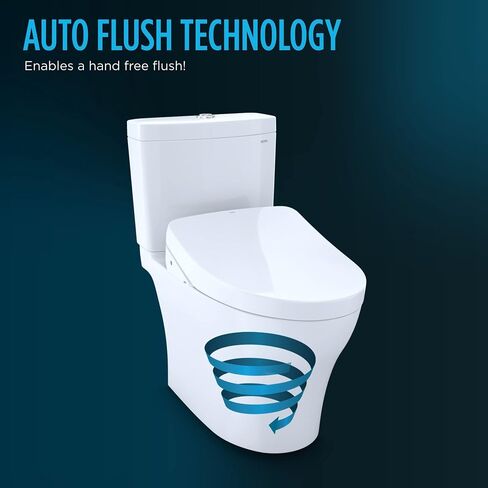 TOTO® WASHLET®+ Aquia IV® Cube مكون من قطعتين مزدوج التدفق 1.28 و0.9 GPF مرحاض مع مقعد بيديت S550e ذو تدفق تلقائي، قطن أبيض - MW4363056CEMFGNA#01 in Saudi Arabia