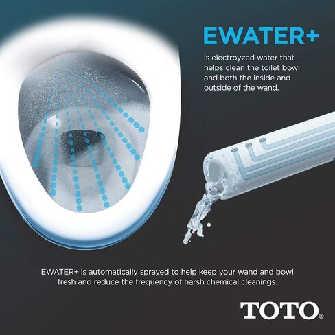 TOTO® WASHLET®+ Aquia IV® Cube مكون من قطعتين مزدوج التدفق 1.28 و0.9 GPF مرحاض مع مقعد بيديت S550e ذو تدفق تلقائي، قطن أبيض - MW4363056CEMFGNA#01 in Saudi Arabia