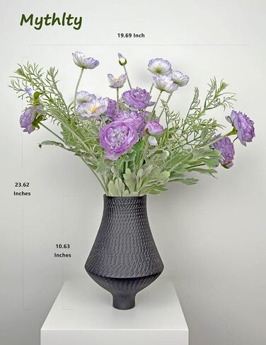 10pcs Mixed Blue Flowers Bouquet, Artificial Silk Ranunculus Silk Poppies and Fake Daisies Mixed Bouquet, Silk Flowers Arrangement for Home Table Office Wedding Decorations (Blue) in Saudi Arabia