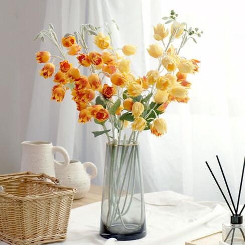 3Pcs Artificial Bluebell Silk Flower Outdoors Fake Plants Faux Plastic Flower for Home Office Decoration, Dining Table Centerpiece (Light Blue) in Saudi Arabia