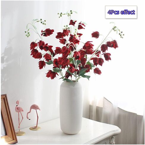 3Pcs Artificial Bluebell Silk Flower Outdoors Fake Plants Faux Plastic Flower for Home Office Decoration, Dining Table Centerpiece (Light Blue) in Saudi Arabia