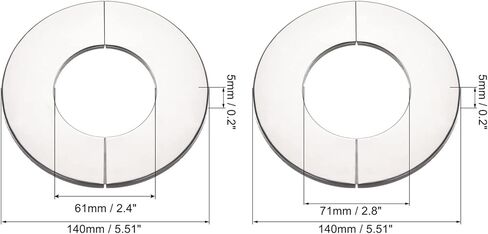 Uxcell 61mm 71mm جدار سبليت شفة الفولاذ المقاوم للصدأ لوحة شعار لثقوب الأنابيب الفضة 1 مجموعة in Saudi Arabia