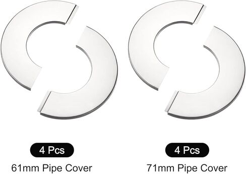 Uxcell 61mm 71mm جدار سبليت شفة الفولاذ المقاوم للصدأ لوحة شعار لثقوب الأنابيب الفضة 1 مجموعة in Saudi Arabia
