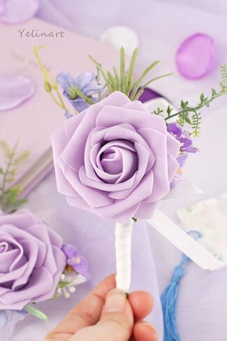 Burgundy Wrist Corsage and Boutonniere Set for Wedding Prom Homecoming Artificial Rose Flowers Men Groom Groomsmen Boutonniere and Women Gril Bridesmaids Wristlet Bracelet Suit Decor in Saudi Arabia