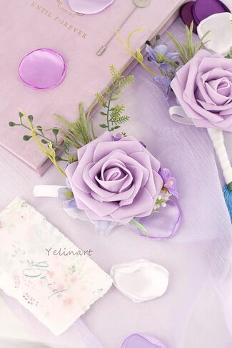 Burgundy Wrist Corsage and Boutonniere Set for Wedding Prom Homecoming Artificial Rose Flowers Men Groom Groomsmen Boutonniere and Women Gril Bridesmaids Wristlet Bracelet Suit Decor in Saudi Arabia