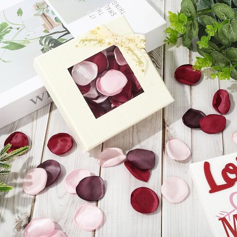 Whaline 400 قطعة من بتلات الورد الحريرية العتيقة من بتلات الزهور الاصطناعية بلون الشمبانيا الذهبي الأخضر وبتلات متناثرة لعيد الحب وحفلات الزفاف الرومانسية والليلية وديكورات قطع مركزية لطاولات الزفاف in Saudi Arabia