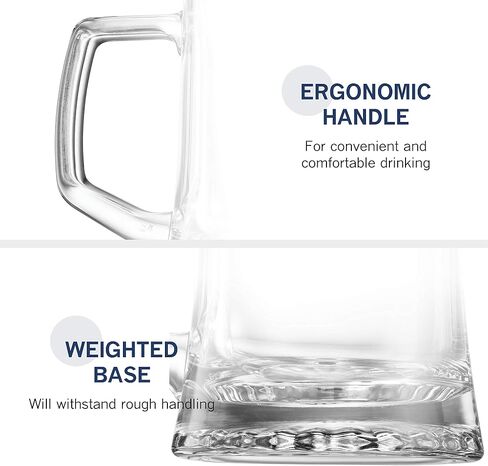 Bormioli Rocco Nonix Set Of 4 19.75 Oz Beer Glasses, Made For Easy Drinking And Stacking, With A Classic Pint Glass Design, Made In Spain. in Saudi Arabia