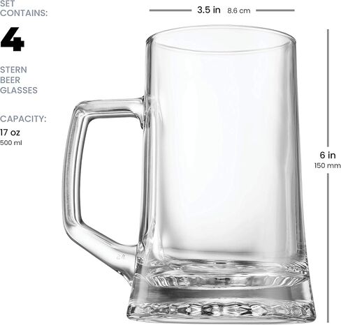 Bormioli Rocco Nonix Set Of 4 19.75 Oz Beer Glasses, Made For Easy Drinking And Stacking, With A Classic Pint Glass Design, Made In Spain. in Saudi Arabia