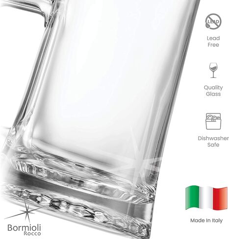Bormioli Rocco Nonix Set Of 4 19.75 Oz Beer Glasses, Made For Easy Drinking And Stacking, With A Classic Pint Glass Design, Made In Spain. in Saudi Arabia