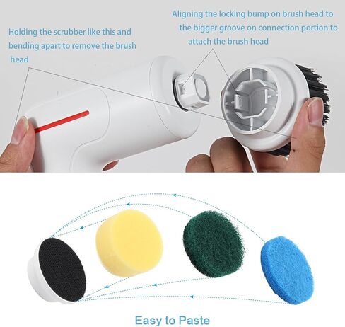 Electric Spin Scrubber, Electric Cleaning Brush with 6 Replaceable Brush Heads, Rechargeable Shower Scrubber for Bathroom, Cordless Power Scrubber for Cleaning Tub, Floor, Tile, Sink, Window in Saudi Arabia