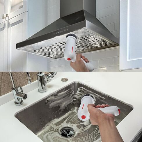 Electric Spin Scrubber, Electric Cleaning Brush with 6 Replaceable Brush Heads, Rechargeable Shower Scrubber for Bathroom, Cordless Power Scrubber for Cleaning Tub, Floor, Tile, Sink, Window in Saudi Arabia