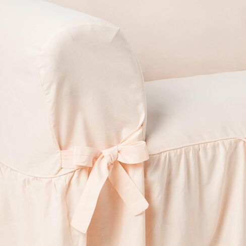 Classic Slipcovers WCD20AMYRFNAT loveseat slipcover, one Piece, Ruffled, Natural in Saudi Arabia