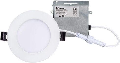 Topaz Round 4 Inch LED Recessed Retrofit Downlight, 7 W, Baffle Trim, 5CCT Selectable 2700K,3000K,3500K,4000K,5000K, White in Saudi Arabia