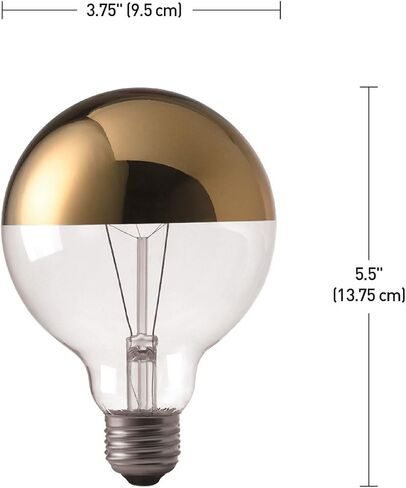 Globe Electric 84649 40W Gold Designer Vintage Edison Oro Incandescent Light Bulb, E26 Base, 220 Lumens in Saudi Arabia