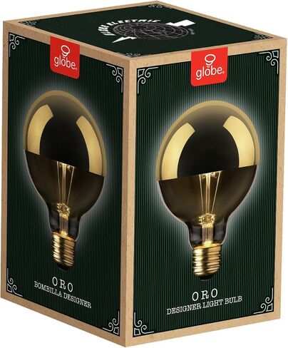 Globe Electric 84649 40W Gold Designer Vintage Edison Oro Incandescent Light Bulb, E26 Base, 220 Lumens in Saudi Arabia