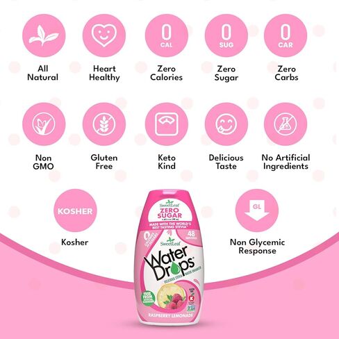 SweetLeaf Water Drops - Lemon Lime Water Enhancer, Sugar Free Sweet Leaf Stevia Water Flavoring Drops, 1.62 Oz Ea (Pack of 2) in Kuwait