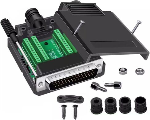 DB44 Solderless Connector, Female RS232 D-SUB Serial to 44-pin Port Terminal Adapter Breakout Board with Case Long Bolts Tail Pipe in Saudi Arabia
