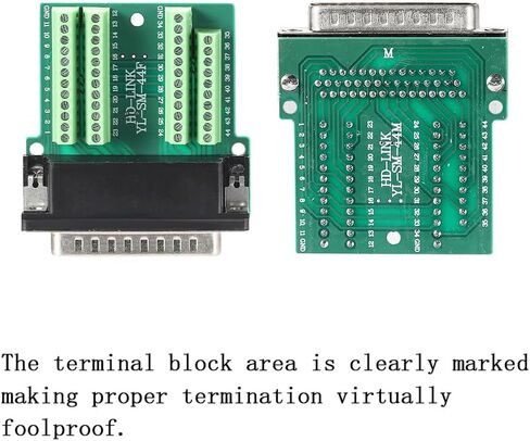 DB44 Solderless Connector, Female RS232 D-SUB Serial to 44-pin Port Terminal Adapter Breakout Board with Case Long Bolts Tail Pipe in Saudi Arabia