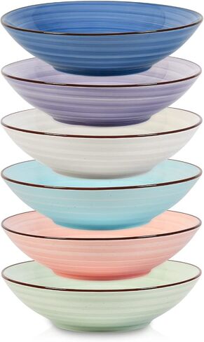 Selamica Porcelain 40oz Large Bowls 9 inch Big Pasta Salad Bowls, Microwave and Oven Safe, Vintage Blue, Set of 6 in Saudi Arabia