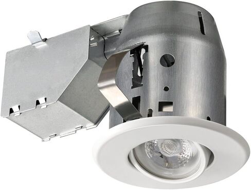 Globe Electric 90679 3" Swivel Round Trim Recessed Lighting Kit, White, Easy Install Push-N-Click Clips, 3.25" Hole Size, Recessed Lights, Dimmable, Ceiling Light, Porch Light, Bulb Not Included in Saudi Arabia