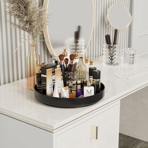 Ovicar Lazy Susan Turntable Organizer - 11 inch Rotating Spice Rack Metal Lazy Susan for Cabinet Pantry Kitchen Countertop Bathroom Refrigerator Table Storage, Black in Saudi Arabia