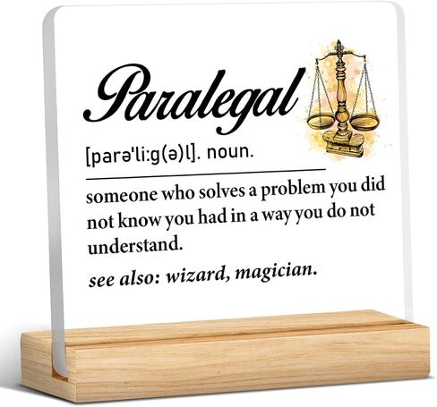 Paralegal Gift for Women, Paralegal Gift Ideas, Birthday Gift for Paralegal, Paralegal Definition Acrylic Desk Sign Office Decor in Saudi Arabia