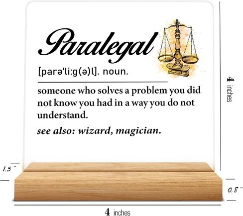 Paralegal Gift for Women, Paralegal Gift Ideas, Birthday Gift for Paralegal, Paralegal Definition Acrylic Desk Sign Office Decor in Saudi Arabia