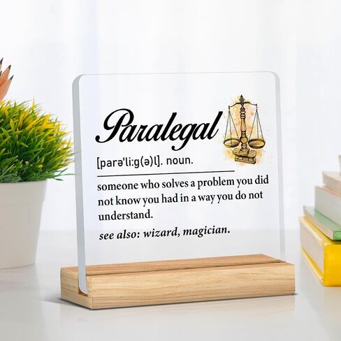 Paralegal Gift for Women, Paralegal Gift Ideas, Birthday Gift for Paralegal, Paralegal Definition Acrylic Desk Sign Office Decor in Saudi Arabia