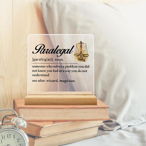 Paralegal Gift for Women, Paralegal Gift Ideas, Birthday Gift for Paralegal, Paralegal Definition Acrylic Desk Sign Office Decor in Saudi Arabia