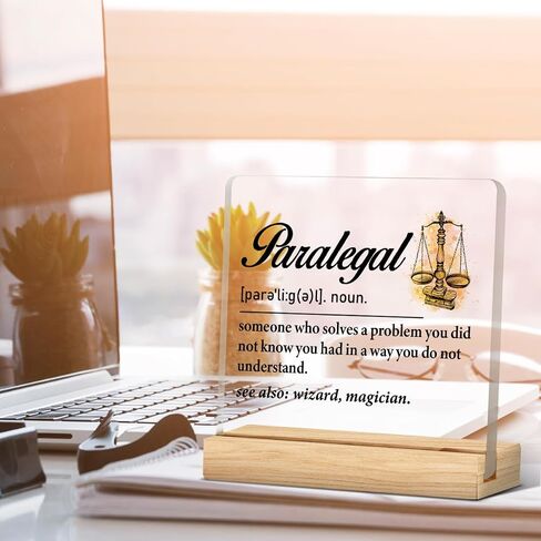Paralegal Gift for Women, Paralegal Gift Ideas, Birthday Gift for Paralegal, Paralegal Definition Acrylic Desk Sign Office Decor in Saudi Arabia