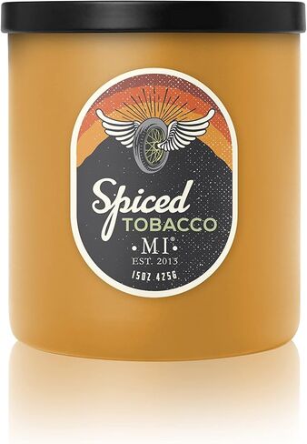 Manly Indulgence Citrus Teakwood Scented Jar Candle for Men, 2 Cotton Wick, All American Collection, Red, 15 oz - Up to 60 Hours Burn, Soy Blend Wax, USA Poured in Saudi Arabia