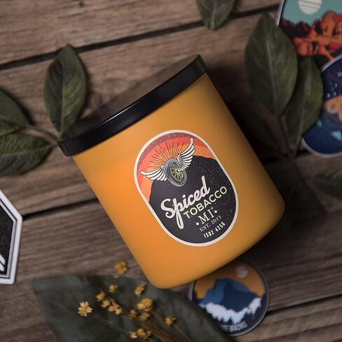 Manly Indulgence Citrus Teakwood Scented Jar Candle for Men, 2 Cotton Wick, All American Collection, Red, 15 oz - Up to 60 Hours Burn, Soy Blend Wax, USA Poured in Saudi Arabia
