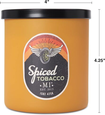 Manly Indulgence Citrus Teakwood Scented Jar Candle for Men, 2 Cotton Wick, All American Collection, Red, 15 oz - Up to 60 Hours Burn, Soy Blend Wax, USA Poured in Saudi Arabia