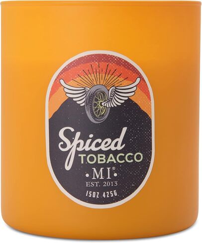 Manly Indulgence Citrus Teakwood Scented Jar Candle for Men, 2 Cotton Wick, All American Collection, Red, 15 oz - Up to 60 Hours Burn, Soy Blend Wax, USA Poured in Saudi Arabia
