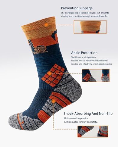 جوارب رياضية مضغوطة للرجال، جوارب رياضية مبطنة من النخبة لكرة السلة، جوارب للجري، 3 أزواج (9-13) in Kuwait