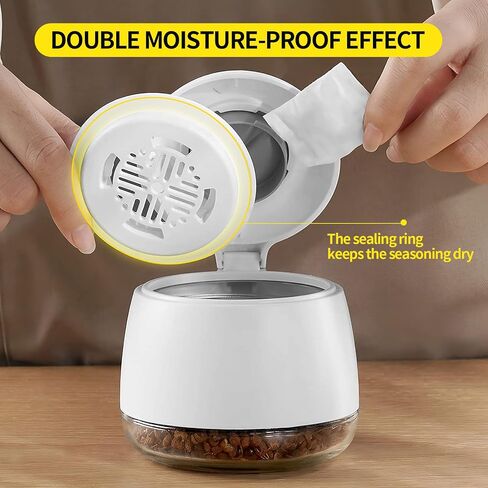 Glass Spice Jars and Sugar Bowls - Airtight Seasoning Containers with Spoon Lids, Set of 3 for Kitchen Counter in Saudi Arabia