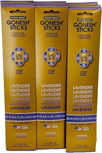 Gonesh Incense Sticks Extra Rich Collection Lavender 12 Pack (20 Sticks/Pack) in Saudi Arabia