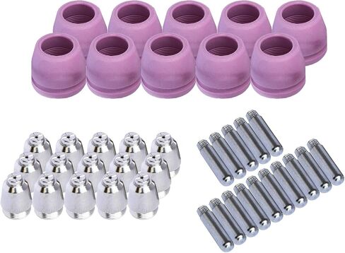 Lotos PCON40 Plasma Cutter Consumables 15 Nozzles 15 Electrodes 10 Cups for RED Color LTP5000D, LTPDC2000D and BLUE Color LTP6000 40 Pieces RED in Saudi Arabia