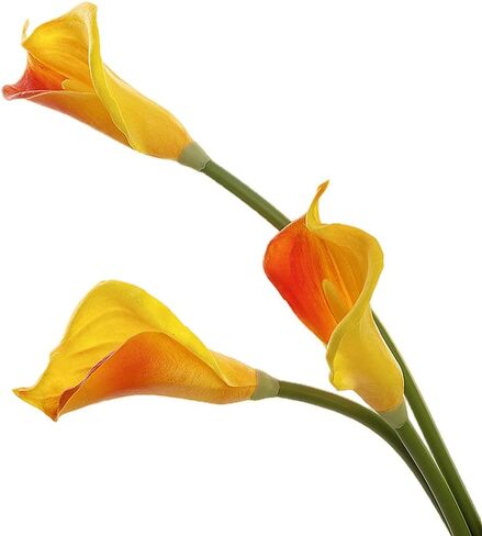 XZJMY 3Pcs Artificial Calla Lily Flowers,25~27''Long Stem Calla Lilies Artificial Flower, Fake Latex Flowers for DIY Wedding Bouquet Party Home Decor(White) in Saudi Arabia