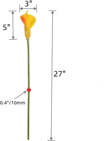 XZJMY 3Pcs Artificial Calla Lily Flowers,25~27''Long Stem Calla Lilies Artificial Flower, Fake Latex Flowers for DIY Wedding Bouquet Party Home Decor(White) in Saudi Arabia