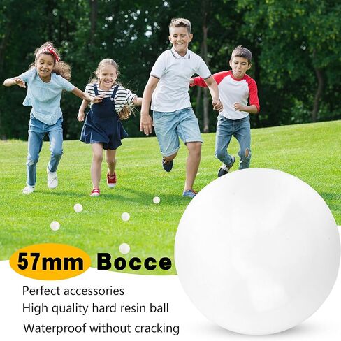 4 عبوات من كرات Bocce Pallino في الفناء الخلفي Bocce مقاس 57 مم بديلة للبالغين والأطفال في الهواء الطلق ألعاب رياضية في الحديقة والشاطئ، لونين in Kuwait