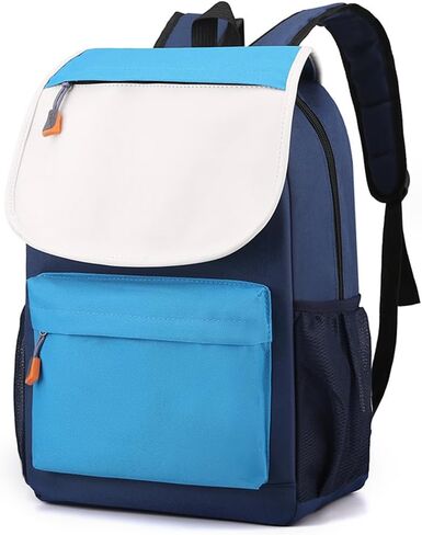 Children Colorblocking Backpack Large Capacity Oxford Cloth Schoolbag Boys Girls Lightweight Shoulder Bag in Saudi Arabia